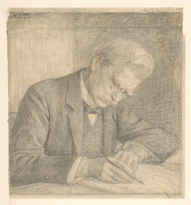 Portret van J. van der Vegt, schrijvend
