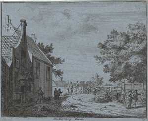Gezicht op de herberg Emaus door Jan Vincentsz. van der Vinne