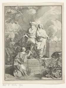 Allegorische titelpagina met aartsvader Abraham en Waarheid door Jan Wandelaar