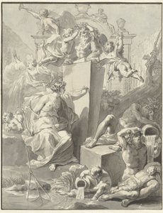 Ontwerp voor het titelblad van W. van der Hoeven, Westermeer, 1721 door Jan Wandelaar