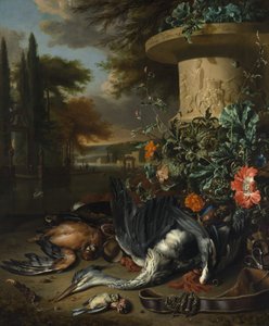 Jachtstuk met een Dode Reiger
