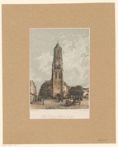 Gezicht op Nieuwe Kerk te Delft door Jan Weissenbruch