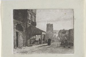 Gezicht op de Sint-Martinuskerk te Woudrichem door Jan Weissenbruch