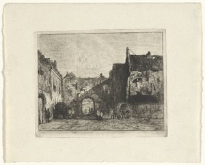 Gezicht op het Binnenhof door Jan Weissenbruch