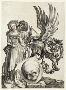 Wapenschild met schedel door Jan Wierix
