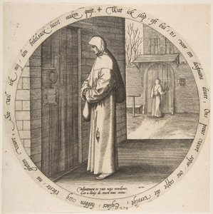 Tevergeefs bedelen aan de deur van de dove, uit Twaalf Vlaamse Spreekwoorden, ca. 1568