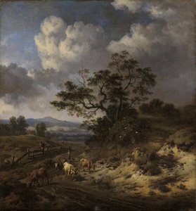 Heuvelachtig Landschap met Koeien door Jan Wijnants