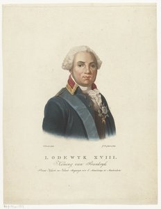 Portret van Lodewijk XVIII, koning van Frankrijk door Jan Willem Caspari
