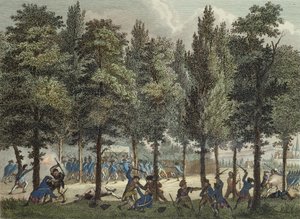 De Marseillais op de Champs-Elysees, 30 juni 1792, gegraveerd door Reinier Vinkeles en Daniel Vrydag