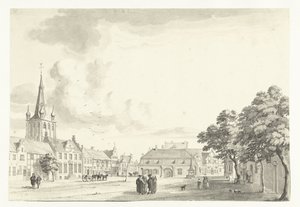 Gezicht op markt van Uerdingen