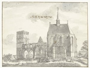 Ruïne van de kerk te Mill door Jan de Beijer
