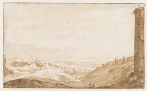 Heuvelachtig landschap bij de Namenpoort van Brussel door Jan de Bisschop
