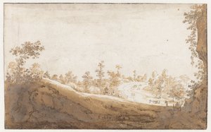 Heuvellandschap met karren buiten Brussel