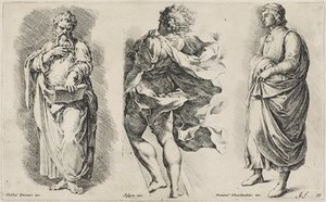 Drie ongetitelde figuren naar drie Italiaanse kunstenaars door Jan de Bisschop