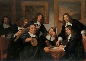 De regenten van het Sint-Lucasgilde, Haarlem, 1675 door Jan de Bray