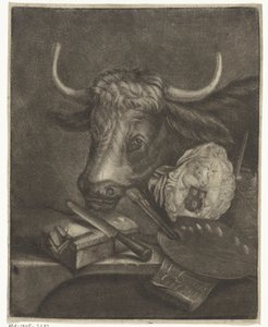 Attributen van het Sint-Lucasgilde, 1735 door Jan de Groot