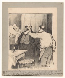 Eigenaar van fabriek bij overleden vrouw van een arbeider door Jan de Waardt (signed by artist)
