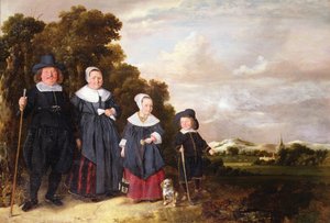 Groepsportret van een familie door Jan or Johannes Hals