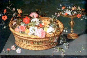 Een Mandje Bloemen door Jan the Elder Brueghel