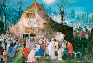 Aanbidding der koningen, 1598 door Jan the Elder Brueghel