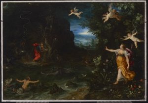 Allegorie van het leven, of De droom van Raphael door Jan the Elder Brueghel