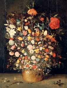 Boeket Bloemen in een Houten Vaas, 1603 door Jan the Elder Brueghel