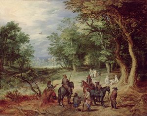Veldkamp in een open plek door Jan the Elder Brueghel
