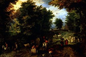 Landschap met een doorwaadbare plaats