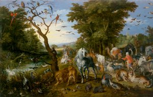 De intocht van de dieren in de ark van Noach door Jan the Elder Brueghel