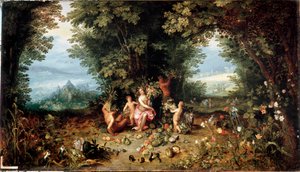 De vier elementen: De Aarde door Jan the Elder Brueghel