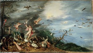 De vier elementen: allegorie van lucht door Jan the Elder Brueghel