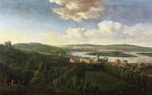 Uitzicht op Queens House en Royal Hospital, Greenwich door Jan the Elder Griffier