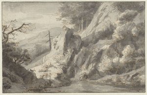 Berglandschap met dode naaldboom door Jan van Aken