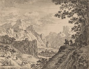 Uitzicht op de Rijn door Jan van Aken