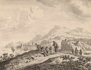 Uitzicht op de Rijn door Jan van Aken
