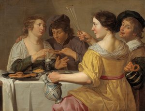 De pretzeletende mensen. 1630-40