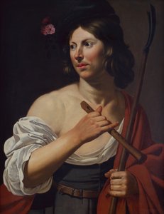 Herderjongen met een herdersstaf en een fluit door Jan van Bijlert or Bylert