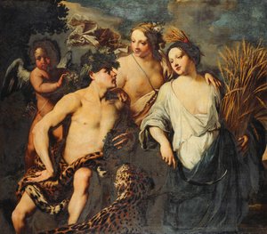 Sine Cerere et Baccho friget Venus, 1645 door Jan van Bike Miel