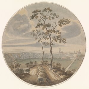 Gezicht op de stad Kleef door Jan van Call (I) (attributed to)