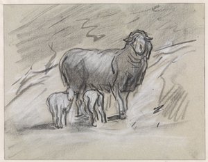 Schaap met twee lammetjes door Jan van Essen