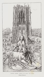 Sint Barbara, 1437 door Jan van Eyck