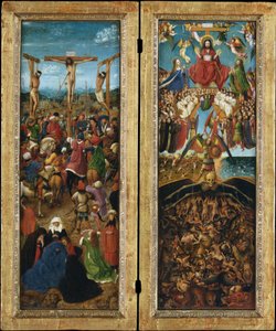 De kruisiging; Het laatste oordeel, c.1440-41 door Jan van Eyck