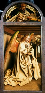 Het Lam Gods. Aanbidding van het mystieke lam: De aartsengel Gabriël, 1432 door Jan van Eyck