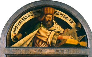 Het Lam Gods. Aanbidding van het Mystieke Lam: De profeet Zacharia, 1432 door Jan van Eyck