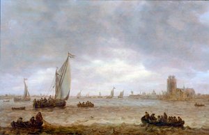 Maasmonding, Dordrecht. door Jan van Goyen