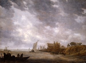 Een Rivierscène, 1642 door Jan van Goyen