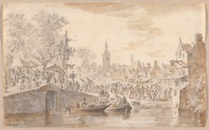 Markt bij een kanaal