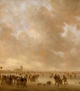 Op het ijs bij Dordrecht door Jan van Goyen