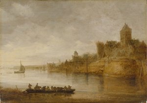 De middeleeuwse muren van Nijmegen door Jan van Goyen