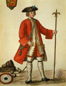 Een artillerist van de Venetiaanse marine in uniform, uit De kostuums van Venetianen door Giovanni di Grevembroch door Jan van Grevenbroeck